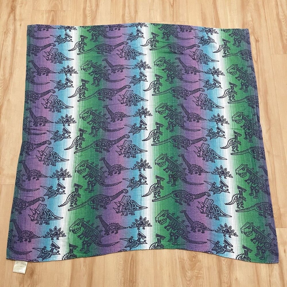 Smitten Land Before Cogs Robot Dinosaurs Swaddle Baby Blanket Cotton Bamboo